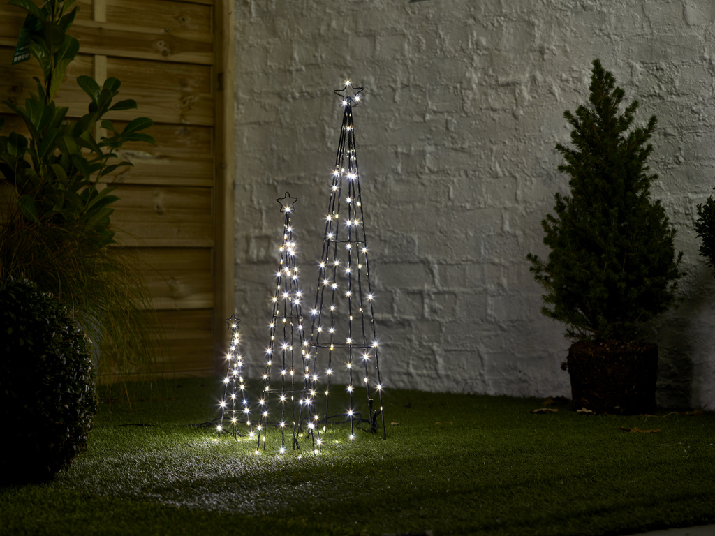 Set decoratiuni conuri LED, 180 leduri, 25-75cm, metal