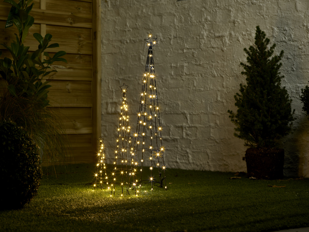 Set decoratiuni conuri LED, 180 leduri, 25-75cm, metal