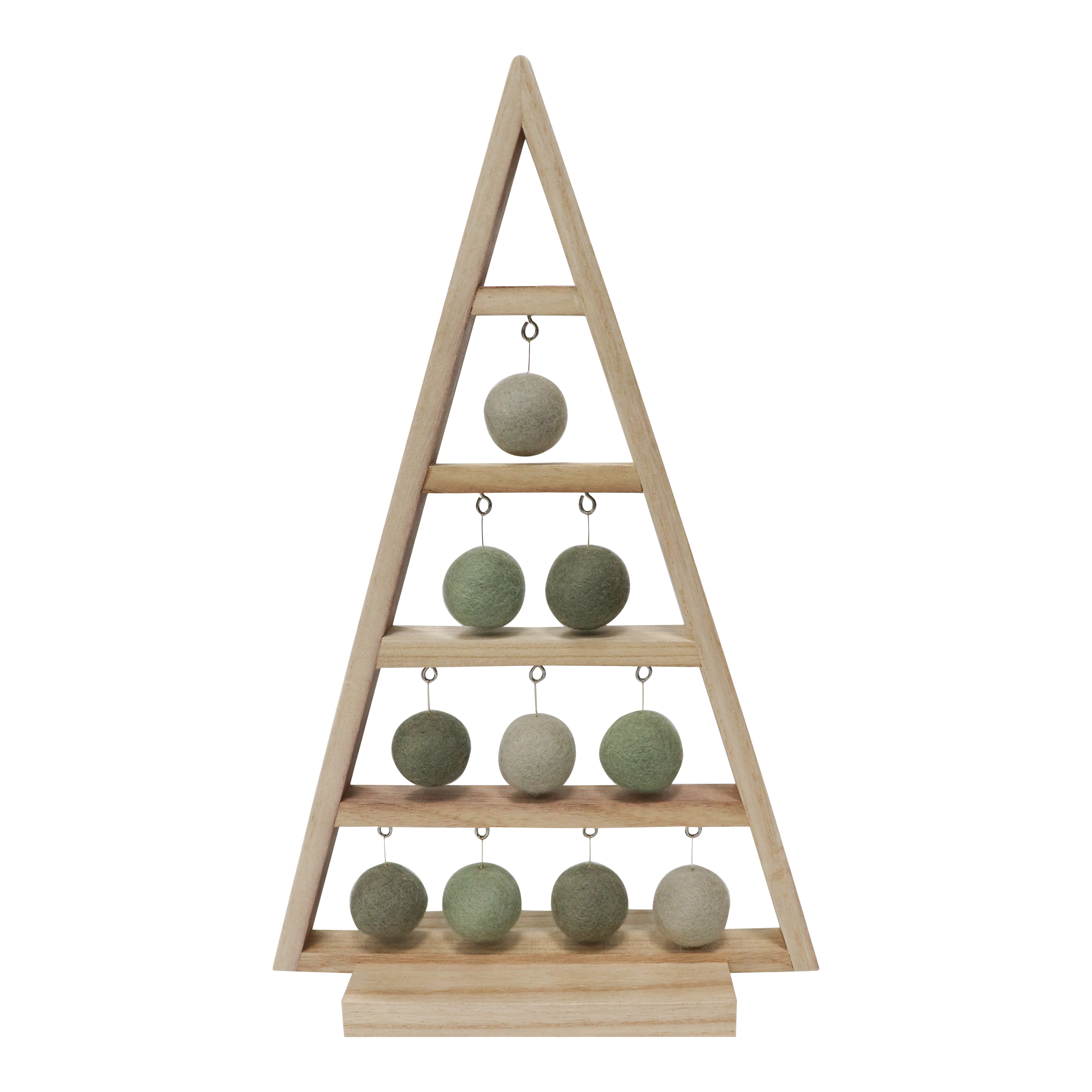 Decoratiune Craciun Brad cu globuri, 36 cm, maro