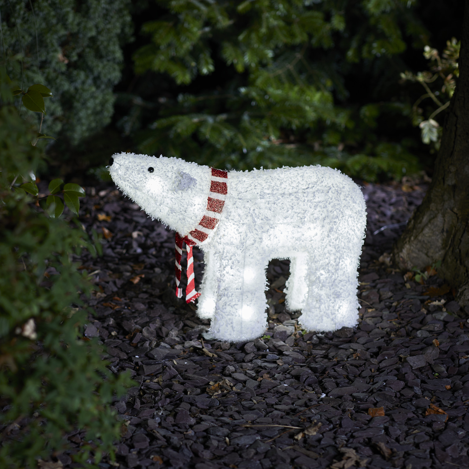 Figurina luminoasa Urs polar, 40 led-uri, 48 x 70 cm, alb