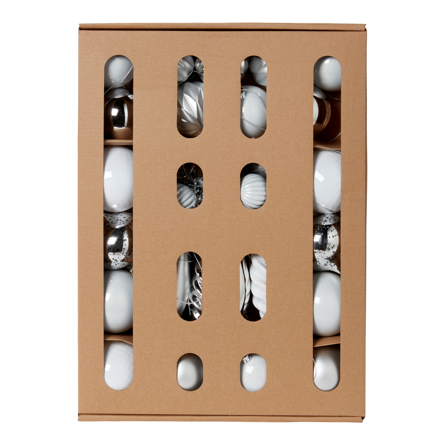 Set globuri de Craciun, 40 bucati, argintiu