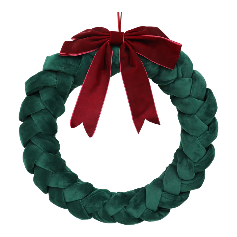 Coronita de Craciun pentru usa, 41 cm, verde-rosu