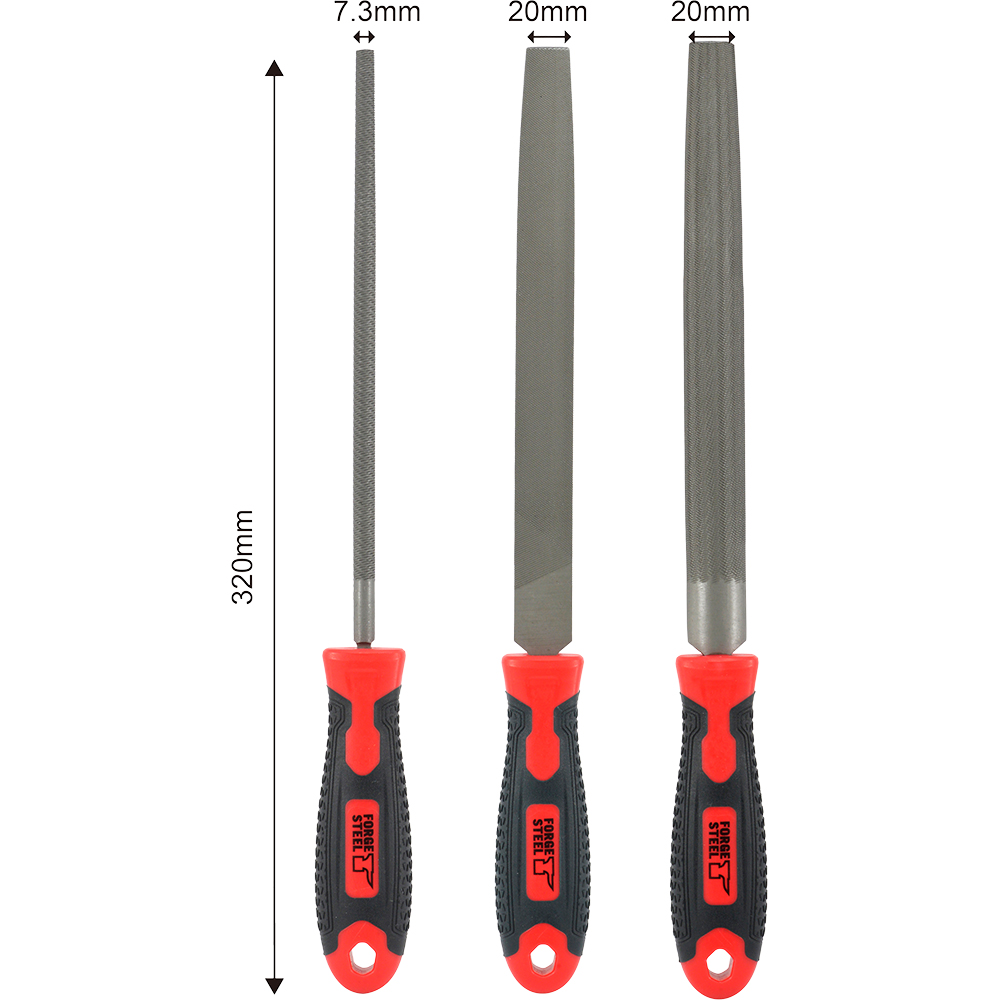 Pile metal FORGE STEEL, 30cm x 7.3 / 20 / 20mm, otel, rosu-argintiu