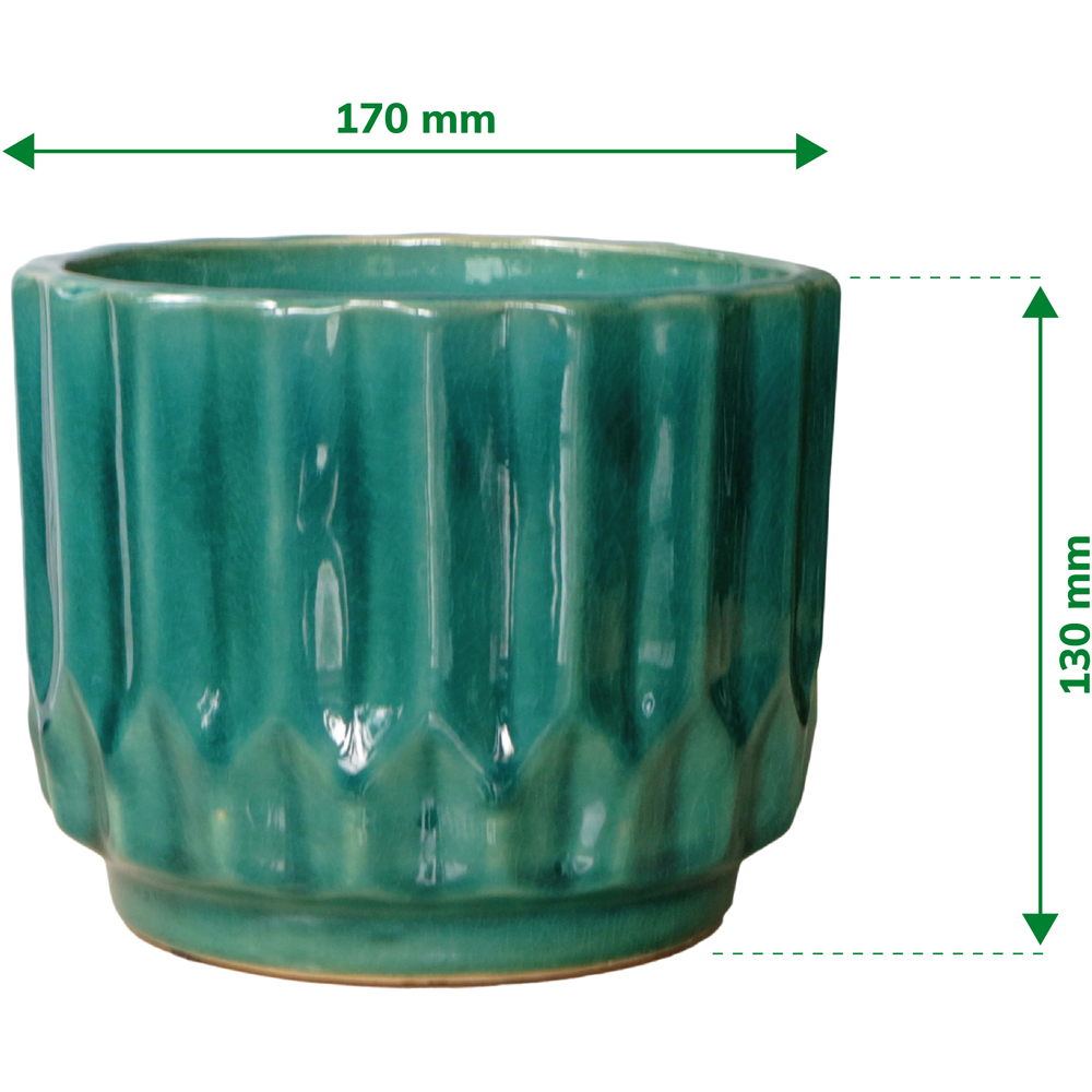 Ghiveci flori VERVE, ceramic, D 17 cm, verde
