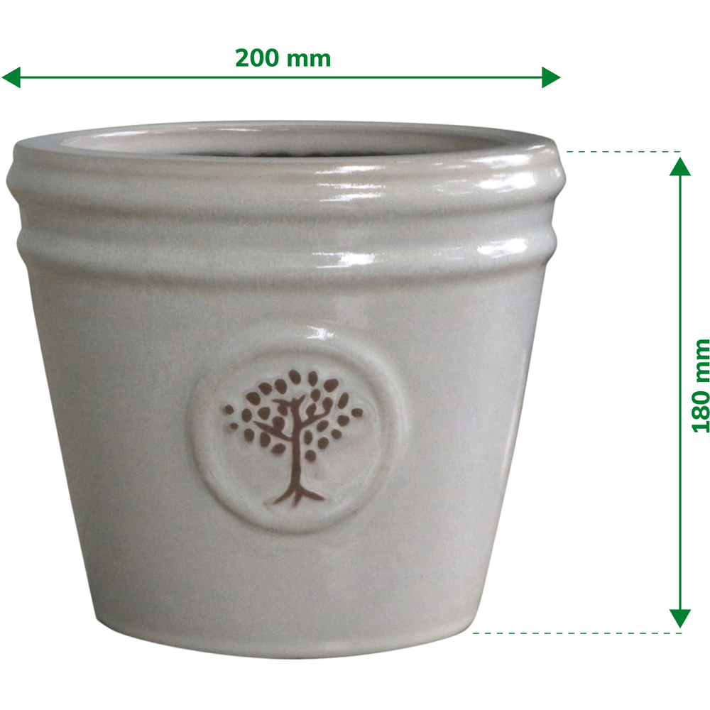 Ghiveci flori VERVE Moon Beam, D 20 cm, alb-crem