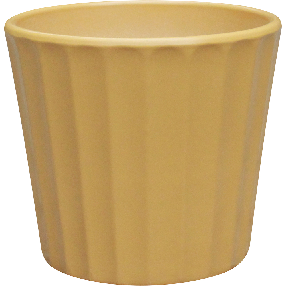Ghiveci flori VERVE, argila, D 16.5 cm, galben