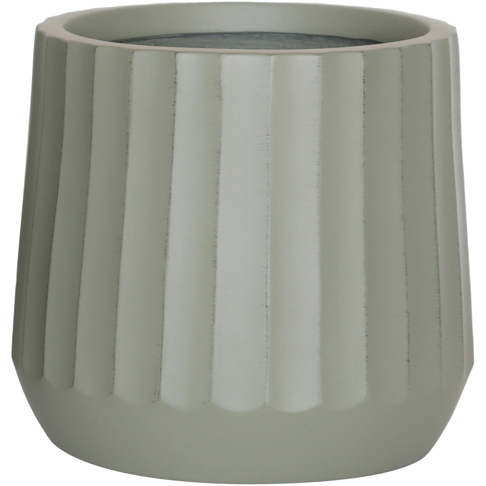Ghiveci flori VERVE Rib, D 28 cm, verde