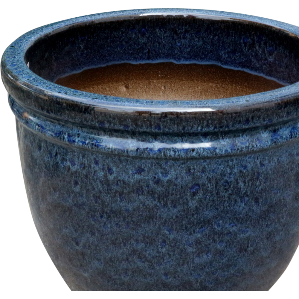 Ghiveci flori VERVE Blue Marble, D 36 cm, albastru inchis