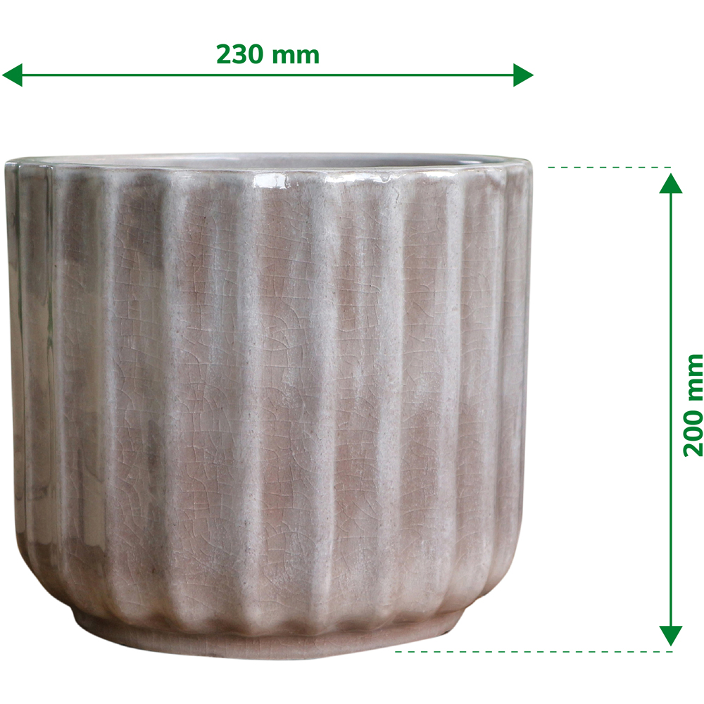 Ghiveci flori VERVE ceramic, D 23 cm, gri argintiu