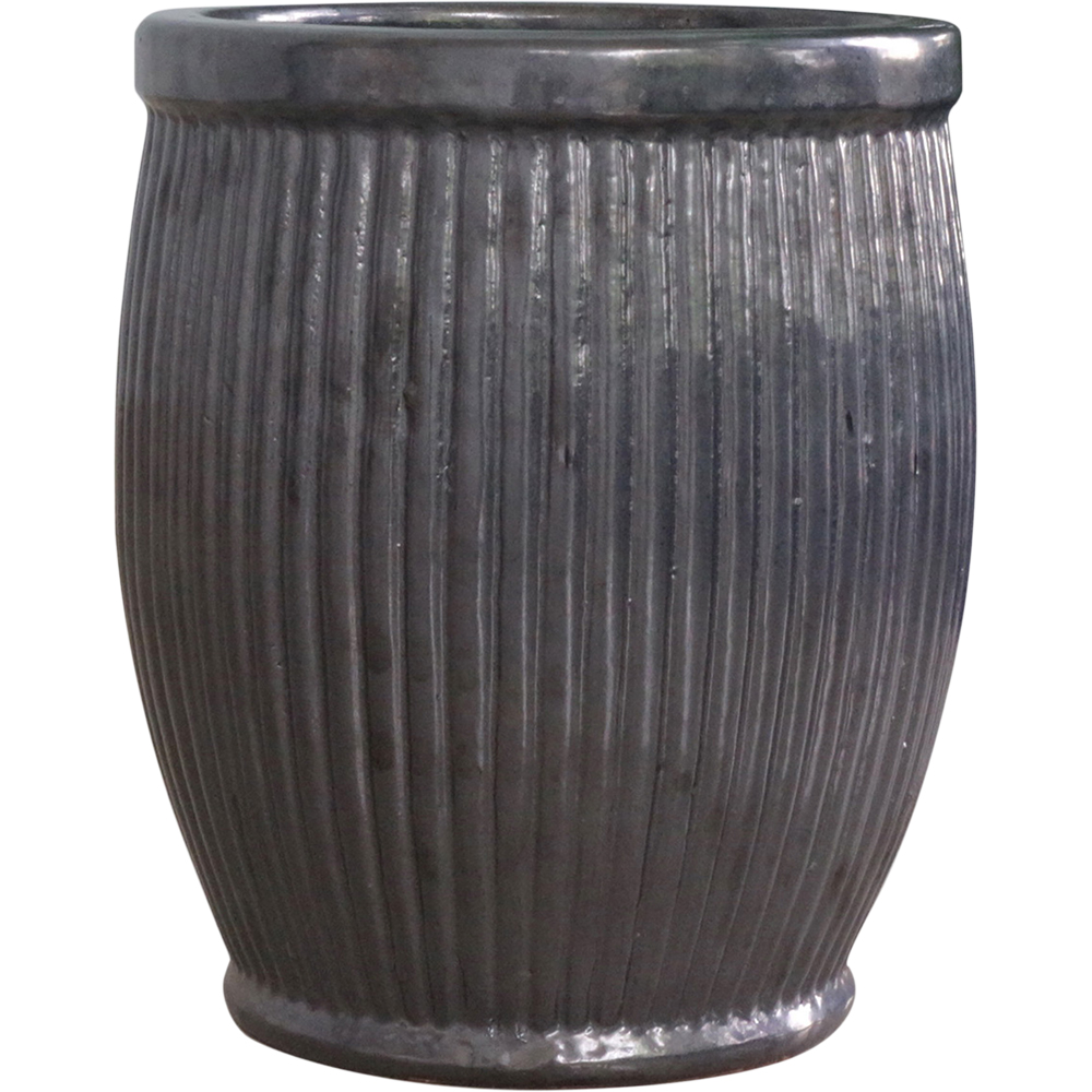 Ghiveci flori VERVE, ceramica, D 38 cm, negru mat