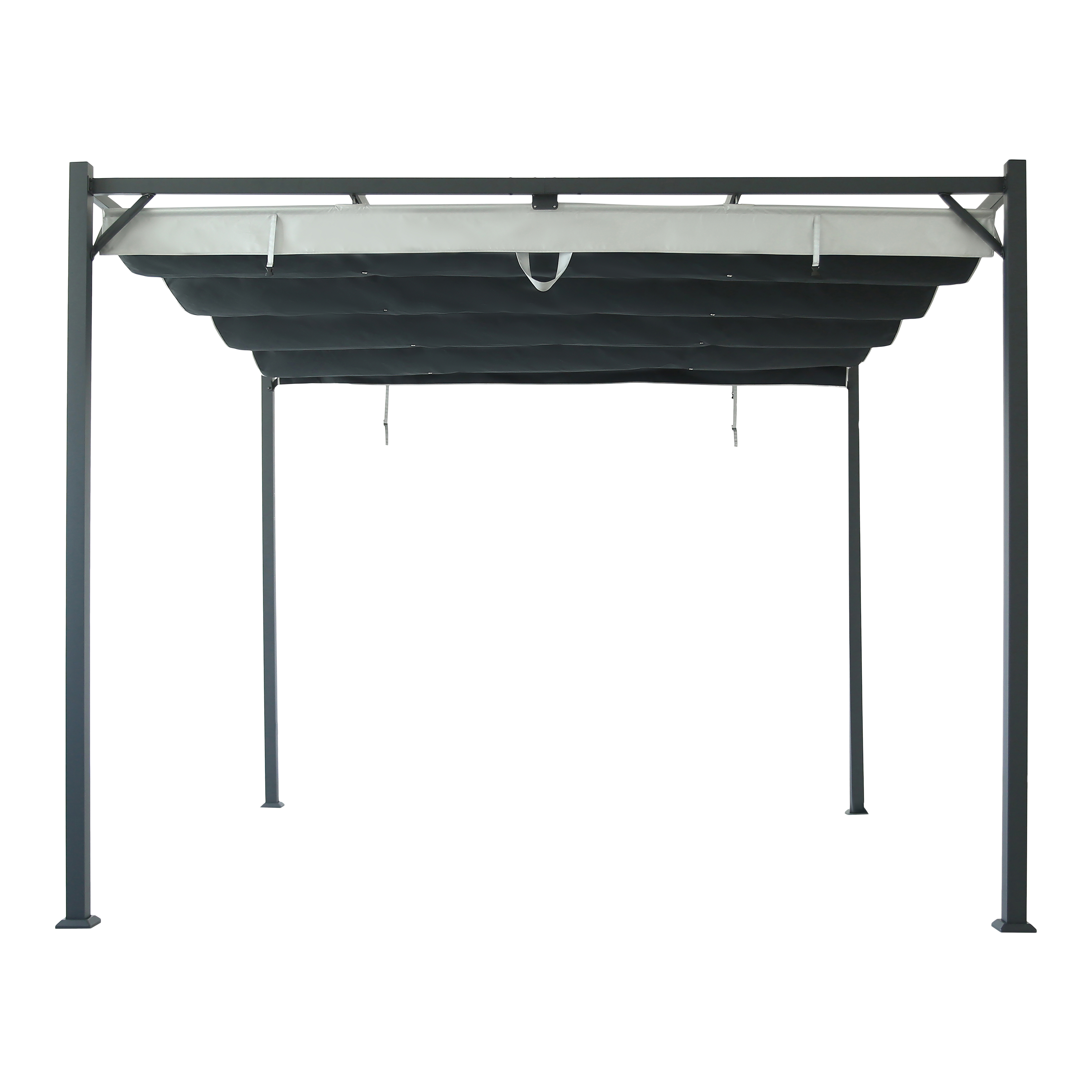Pergola gradina KLIKSTROM Alize, otel, 300 x 300 x 232.5 cm, gri