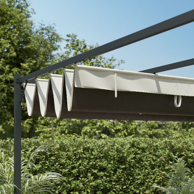 Pergola gradina KLIKSTROM Alize, otel, 300 x 300 x 232.5 cm, gri