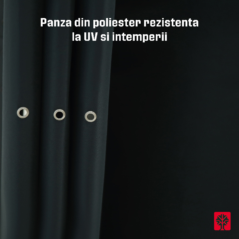 Pergola gradina KLIKSTROM Alize, otel, 300 x 300 x 232.5 cm, gri