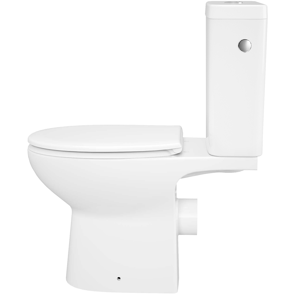 Set vas WC si rezervor GOODHOME Tasi, ceramica, evacuare orizontala, capac SoftClose, alb