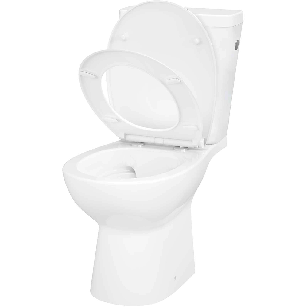 Set vas WC si rezervor GOODHOME Tasi, ceramica, evacuare orizontala, capac SoftClose, alb