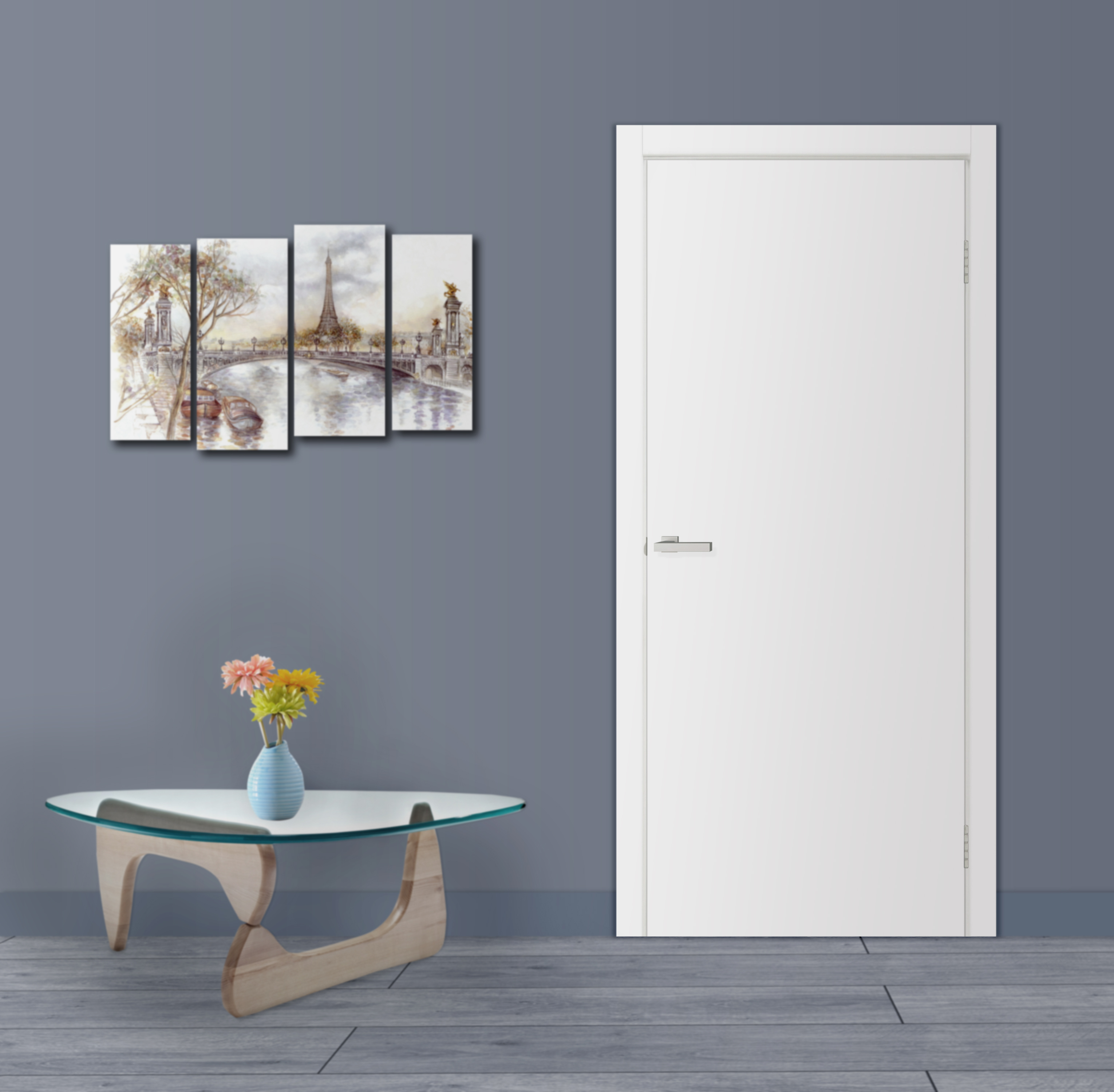 Usa interior Eco, fara geam, reversibila, MDF, 70 x 205 cm, alb