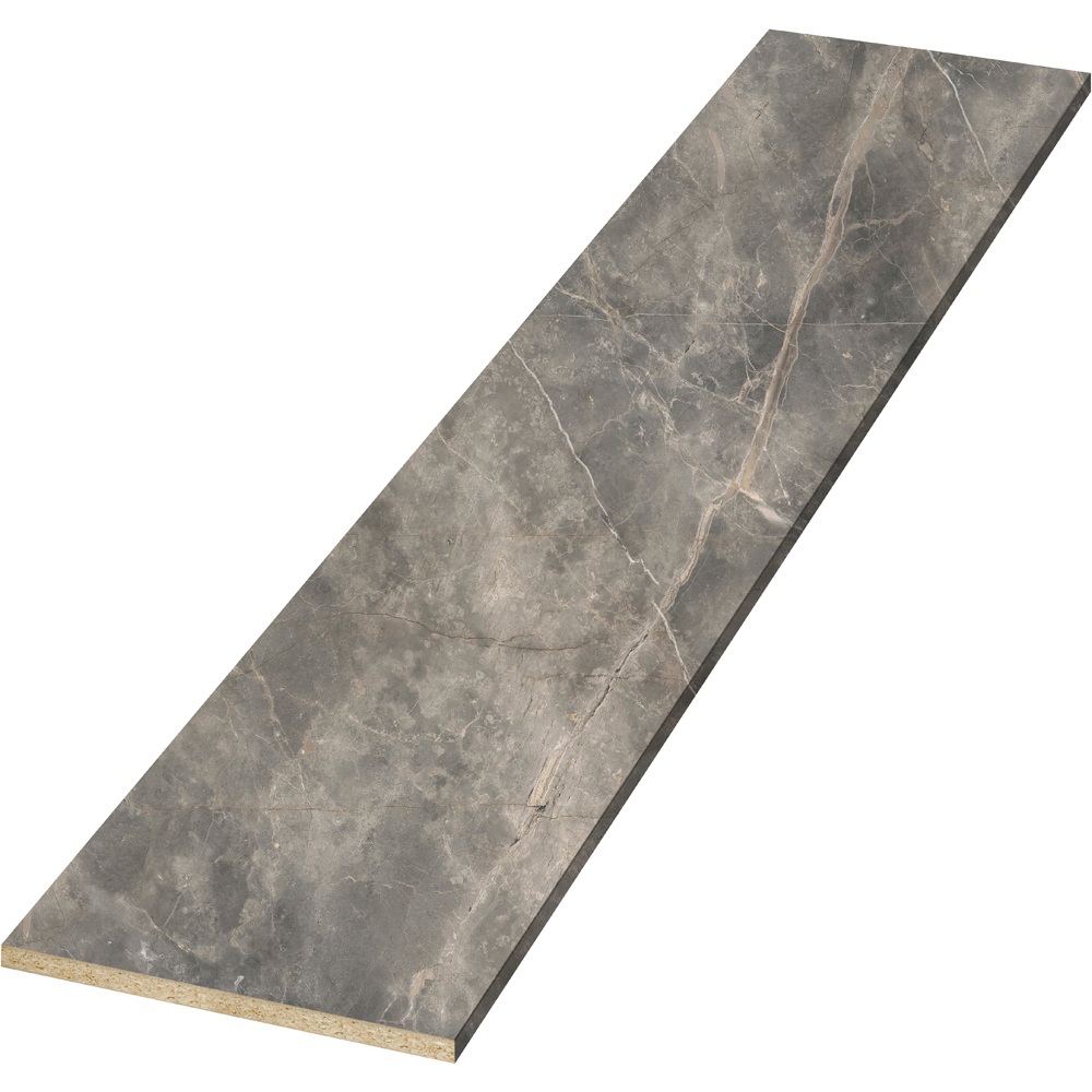 Blat bucatarie GOODHOME Berberis, PAL, 300 x 62 x 3.8 cm, gri marmura
