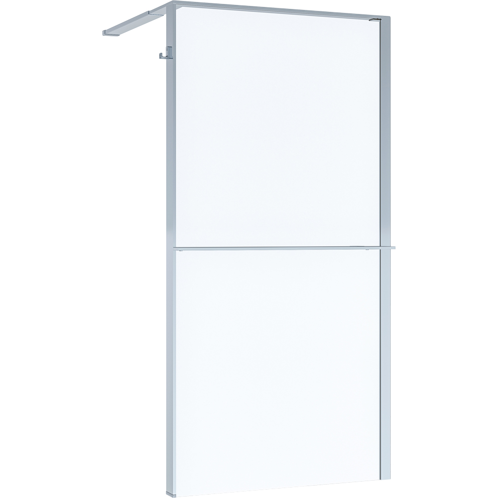 Paravan dus walk-in GOODHOME Evanna, aluminiu, 120 x 195 cm, sticla securizata transparenta, profil crom