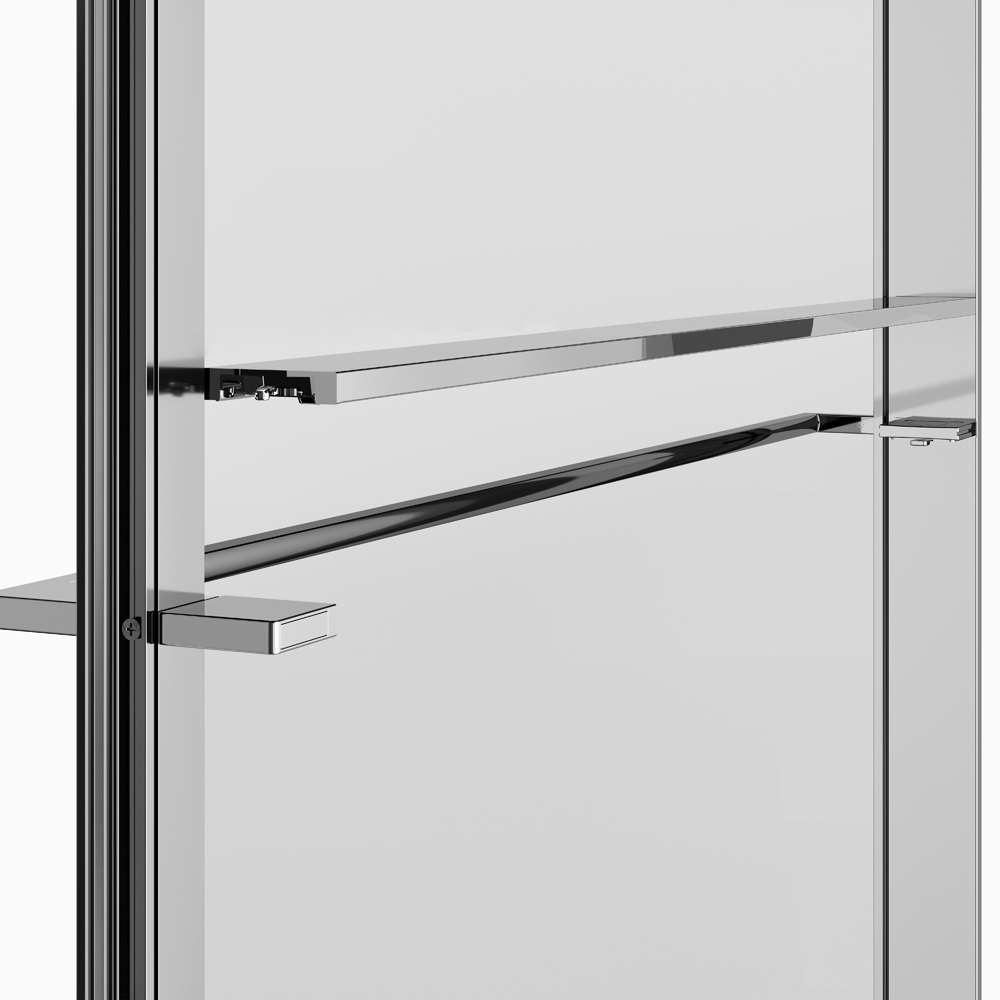Paravan dus walk-in GOODHOME Evanna, aluminiu, 120 x 195 cm, sticla securizata transparenta, profil crom