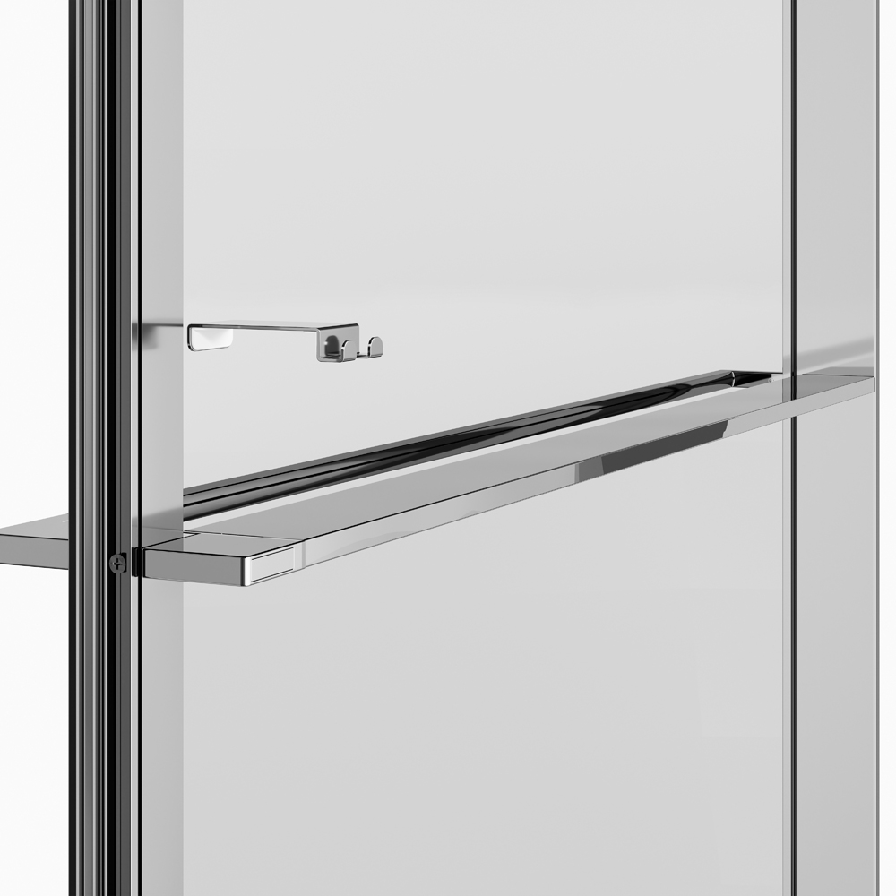 Paravan dus walk-in GOODHOME Evanna, aluminiu, 120 x 195 cm, sticla securizata transparenta, profil crom