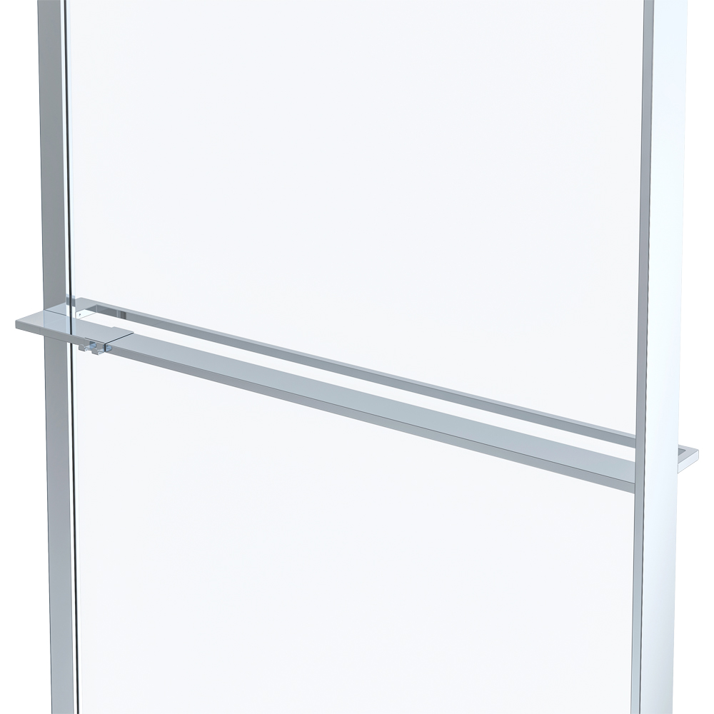 Paravan dus walk-in GOODHOME Evanna, aluminiu, 120 x 195 cm, sticla securizata transparenta, profil crom