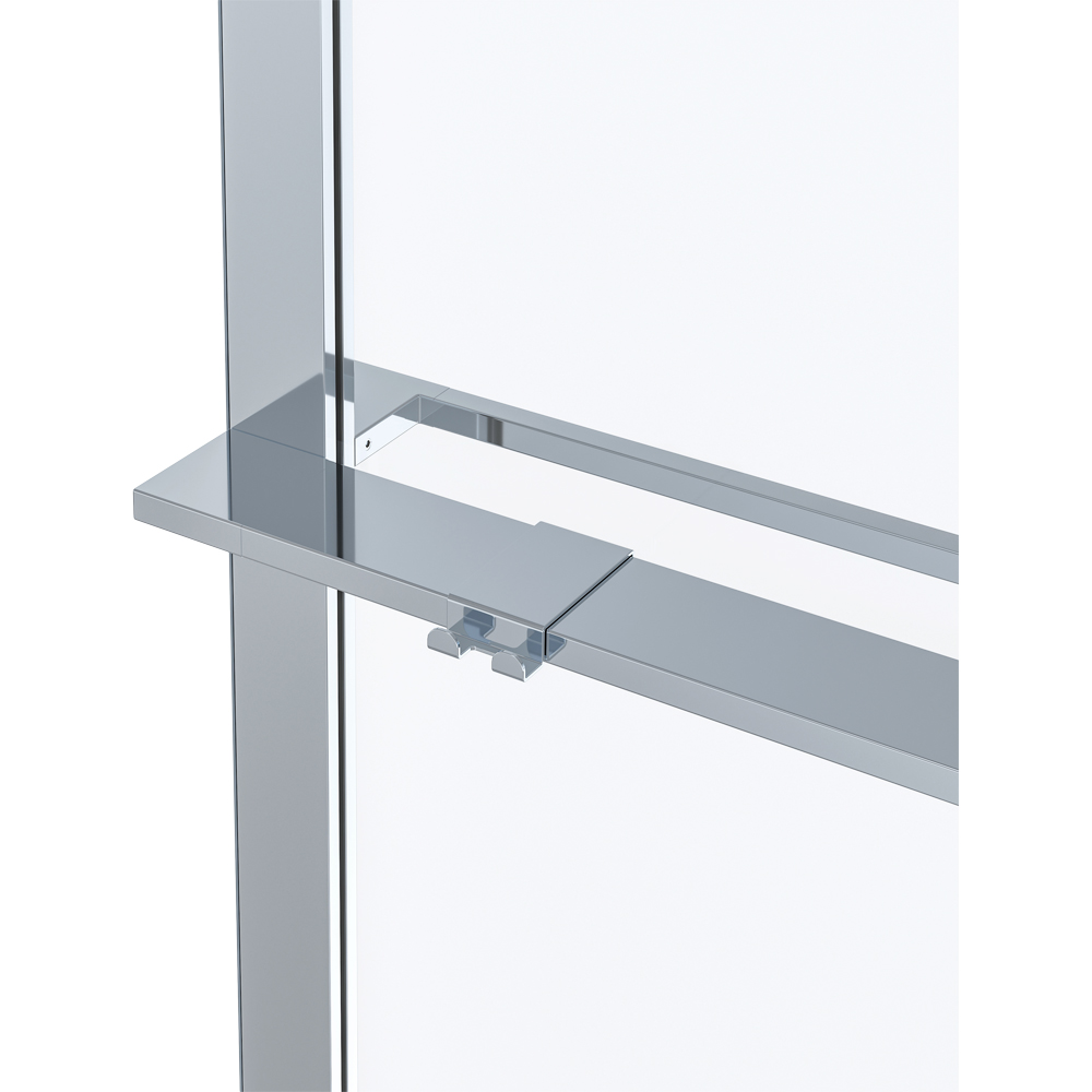 Paravan dus walk-in GOODHOME Evanna, aluminiu, 120 x 195 cm, sticla securizata transparenta, profil crom
