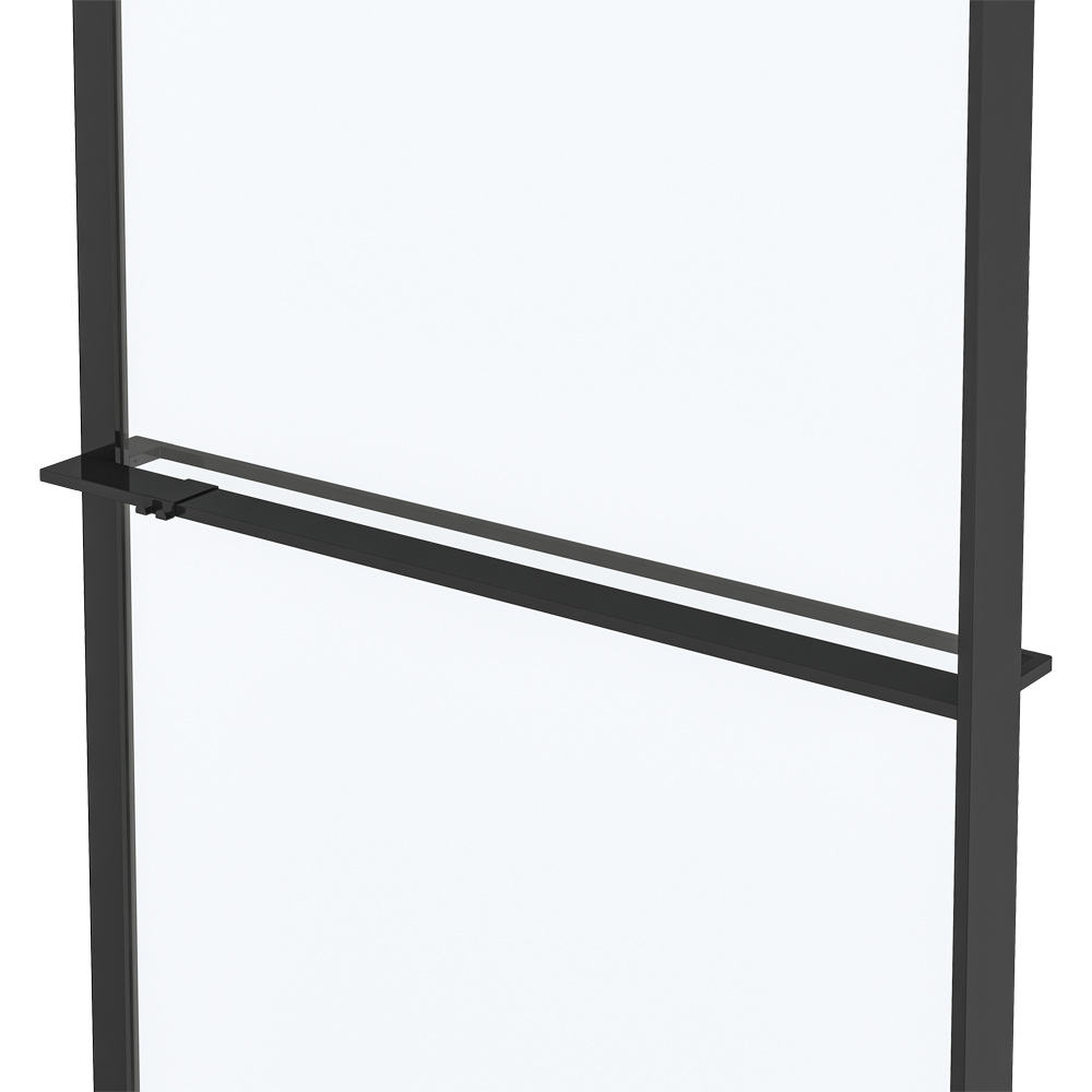 Paravan dus walk-in GOODHOME Evanna, aluminiu, 120 x 195 cm, sticla securizata transparenta, profil negru