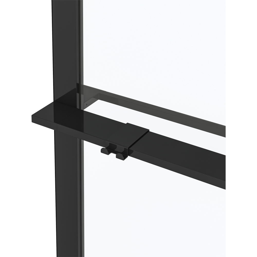 Paravan dus walk-in GOODHOME Evanna, aluminiu, 120 x 195 cm, sticla securizata transparenta, profil negru