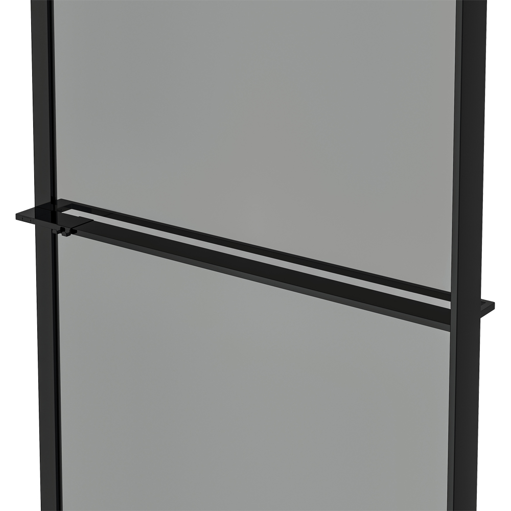 Paravan dus walk-in GOODHOME Evanna, aluminiu, 120 x 195 cm, sticla securizata fumurie, profil negru