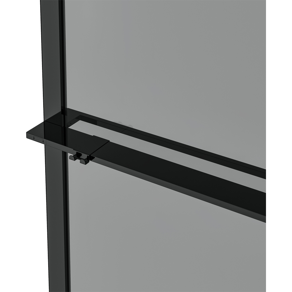 Paravan dus walk-in GOODHOME Evanna, aluminiu, 120 x 195 cm, sticla securizata fumurie, profil negru