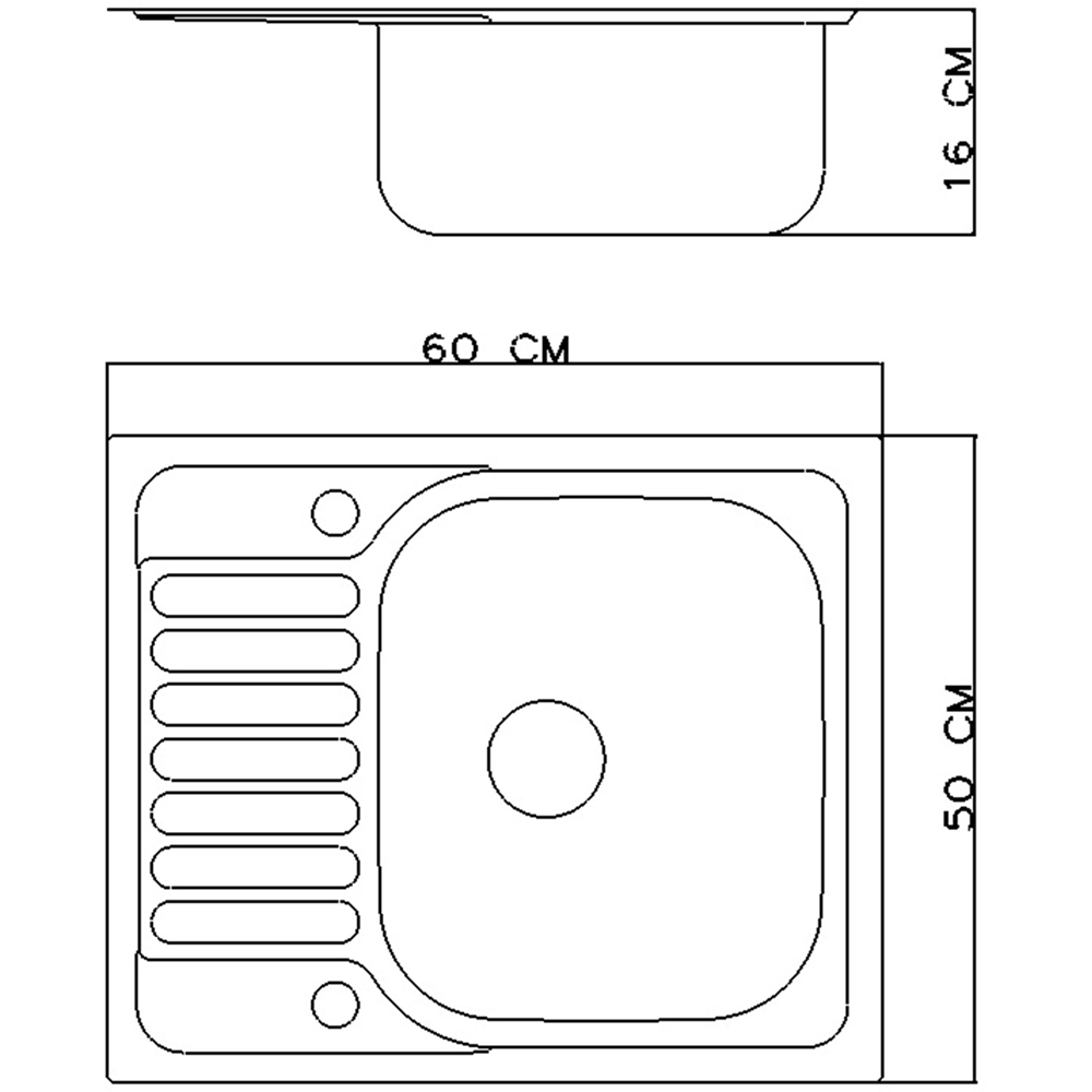 Chiuveta bucatarie Jabiri XS, 1 cuva, picurator reversibil, 60 x 50 cm, inox