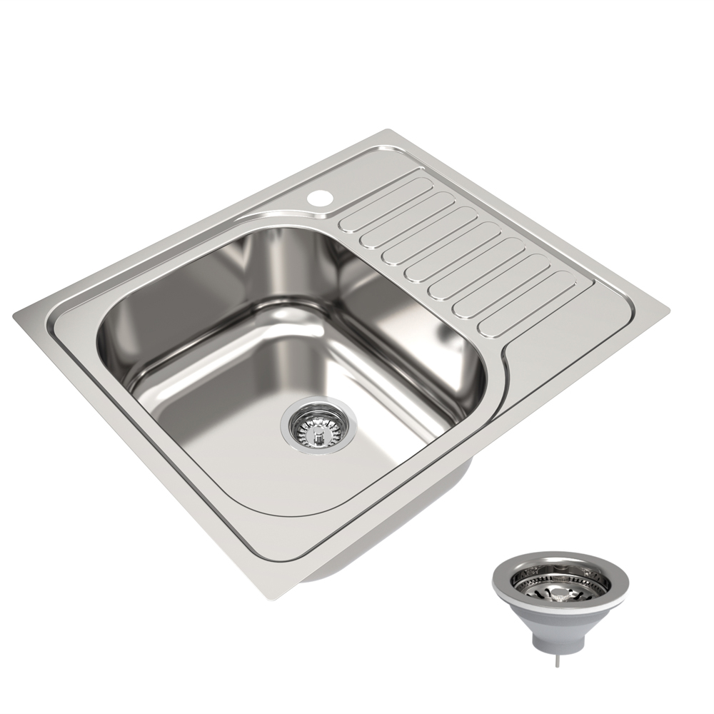 Chiuveta bucatarie Jabiri XS, 1 cuva, picurator reversibil, 60 x 50 cm, inox