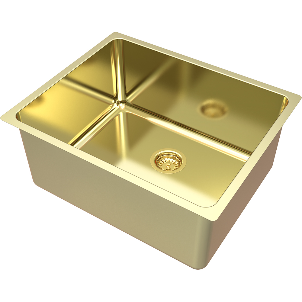 Chiuveta bucatarie GoodHome Villach, 1 cuva, inox, 54 x 44 x 20 cm, auriu