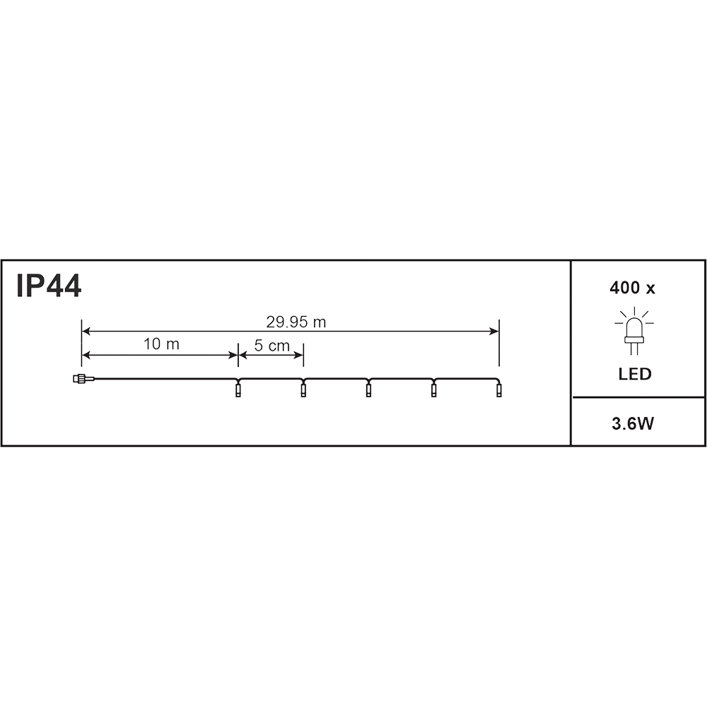Instalatie Craciun 400 LED-uri, 29.95 m, verde, lumina alb rece