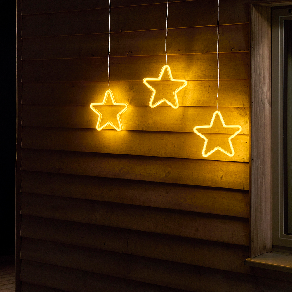 Instalatie cu stelute de Craciun 243 LED-uri, 12 m, 6W, transparent, culoare alb cald