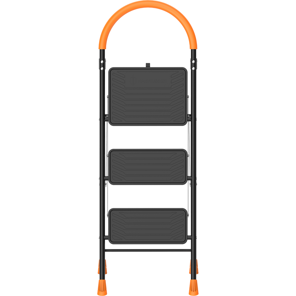 Scara pliabila MAGNUSSON, 1x3 trepte, 150 kg, otel, negru