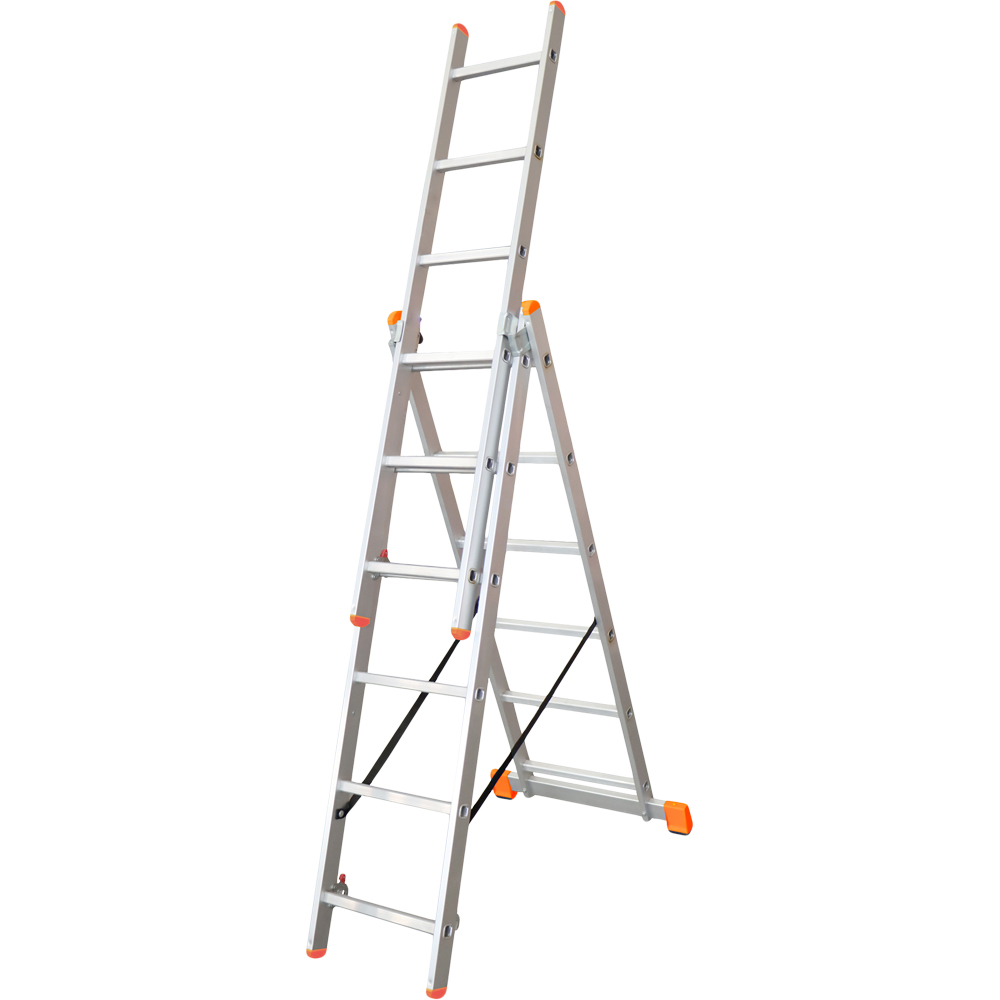 Scara combinata MAGNUSSON, 3x6 trepte, 3.5 m, aluminiu