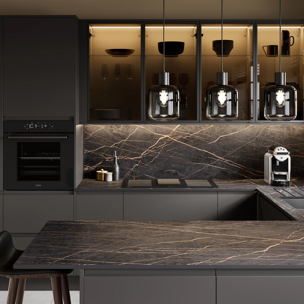 Front usa GOODHOME Garcinia, MDF, 60 x 35 x 1.8 cm, gri inchis