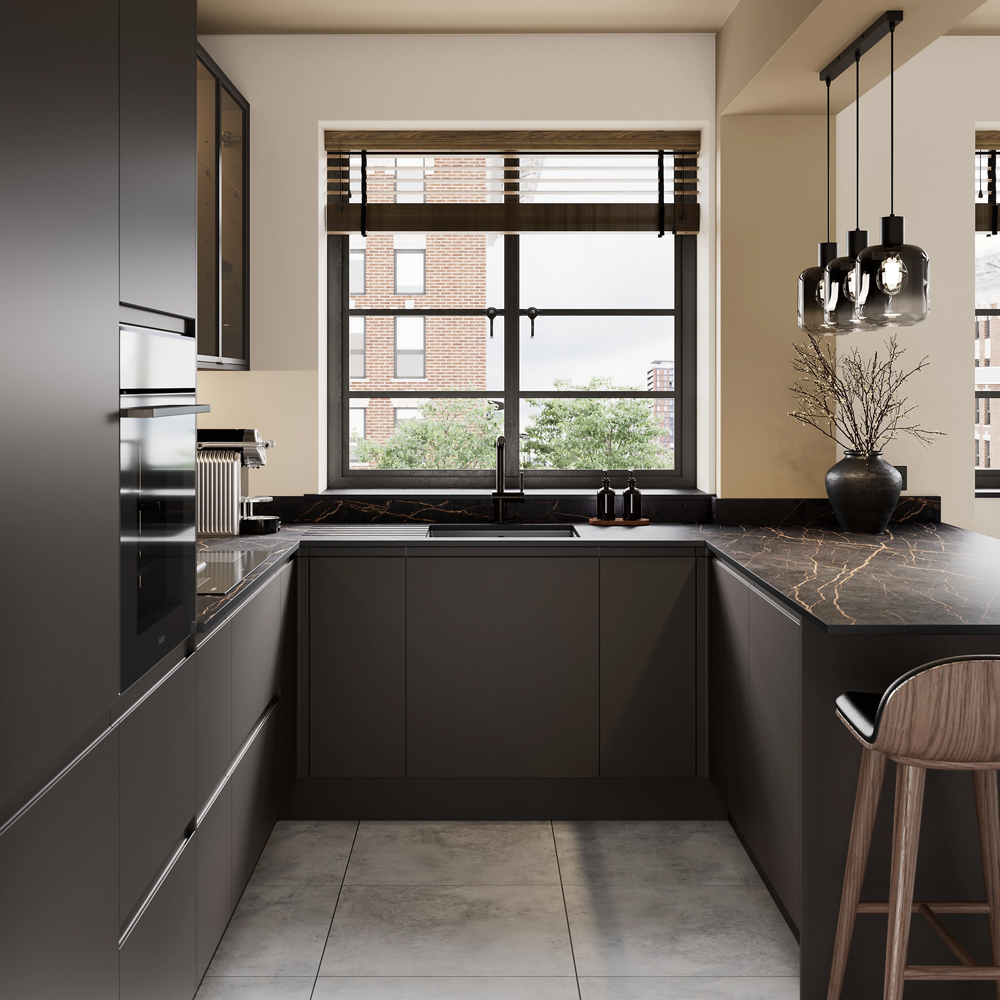 Front usa GOODHOME Garcinia, MDF, 60 x 35 x 1.8 cm, gri inchis