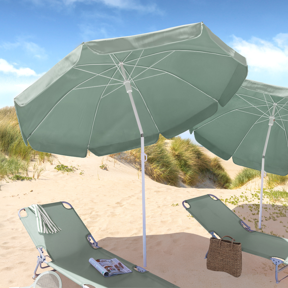 Umbrela terasa Curacao, poliester, 178 x 186 cm, verde deschis