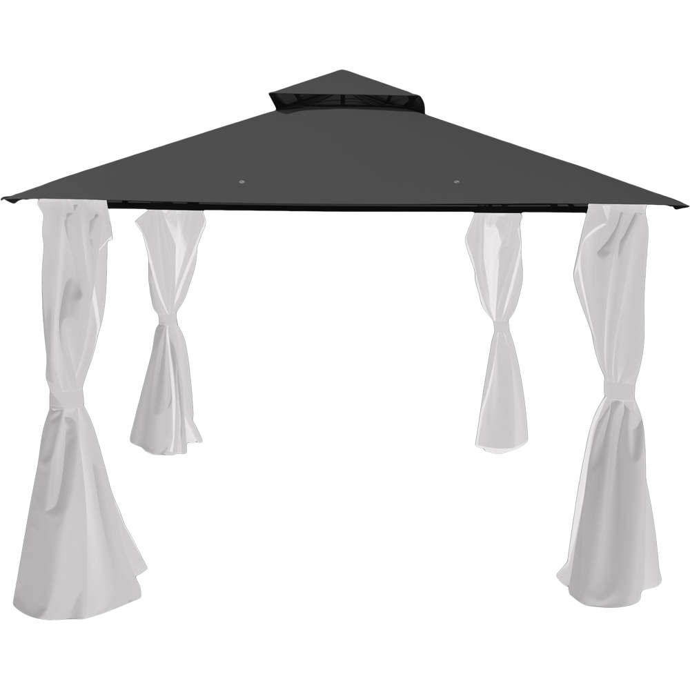 Acoperis pavilion Thar, poliester, 300 x 300 cm, gri