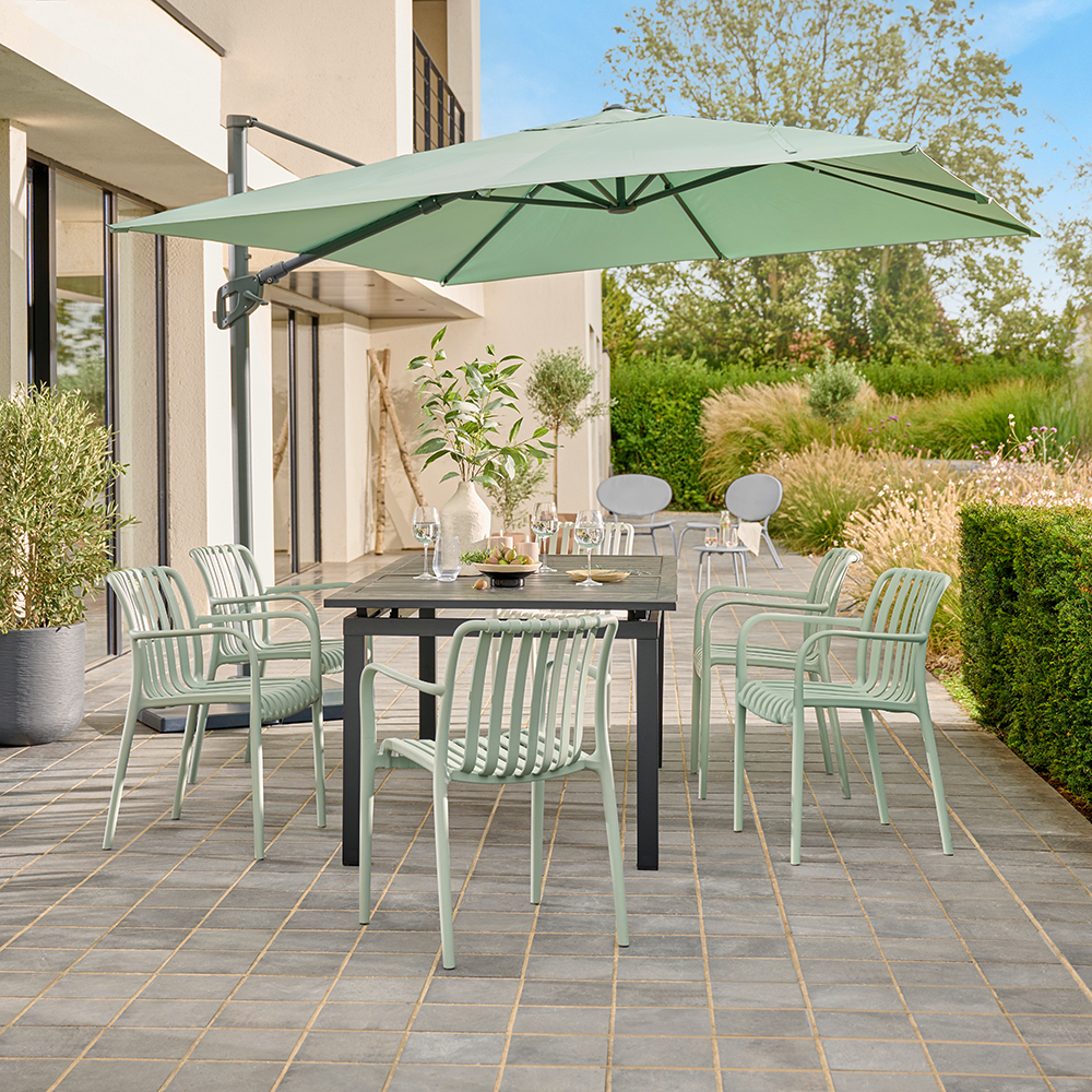 Umbrela de exterior GOODHOME Corby, 3 x 3m, gri