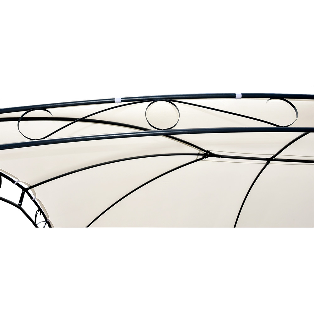 Pavilion gradina GOODHOME Tripoli, 3 x 4 x 2.67 cm, poliester si otel, alb