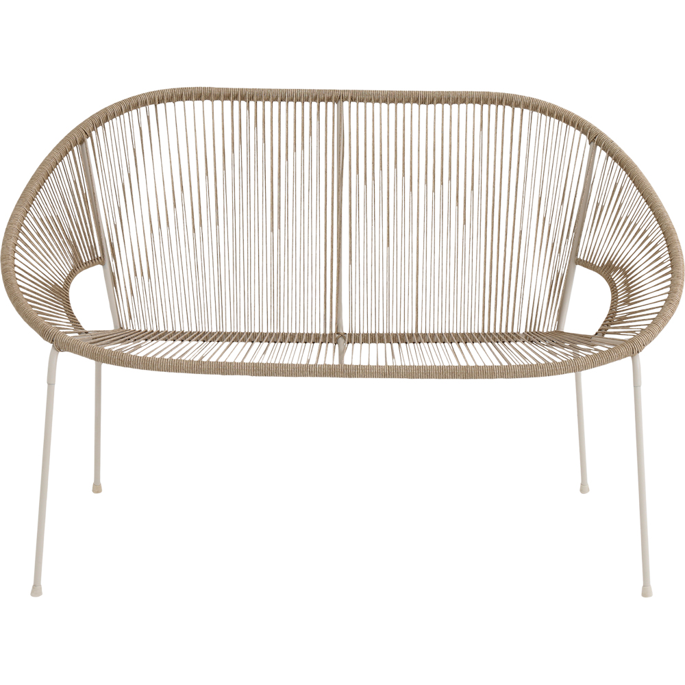 Banca gradina GOODHOME Hosti, otel, 124.5 x 71 x 81 cm, 2 locuri, bej