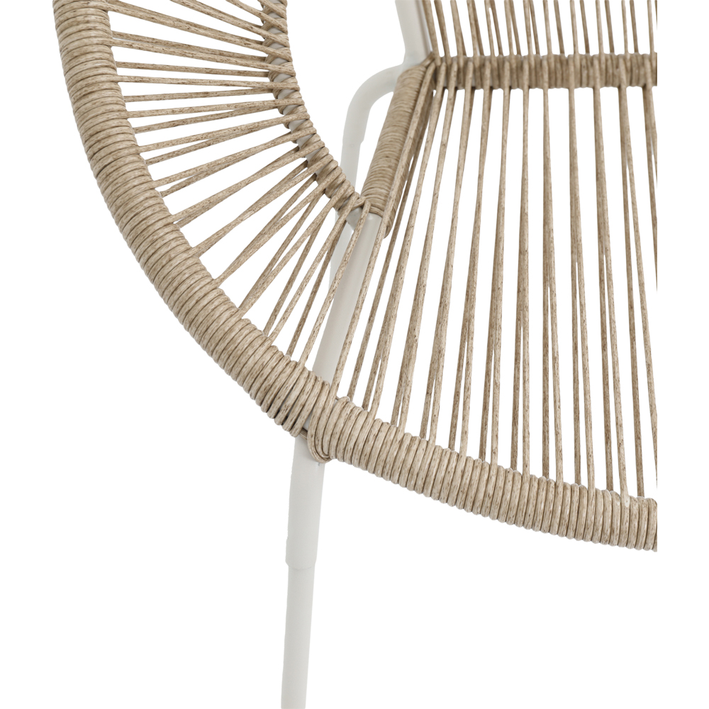 Banca gradina GOODHOME Hosti, otel, 124.5 x 71 x 81 cm, 2 locuri, bej