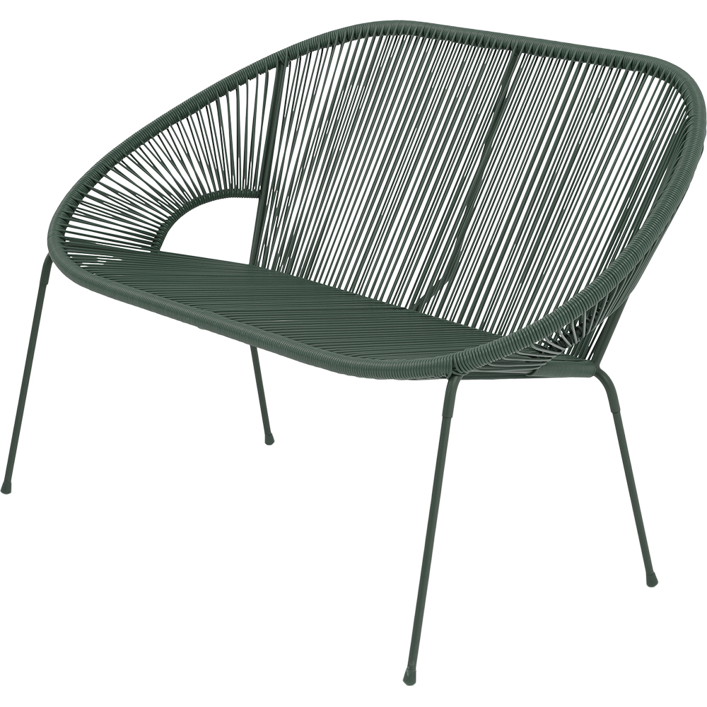 Banca gradina GOODHOME Hosti, otel, 124.5 x 71 x 81 cm, 2 locuri, verde