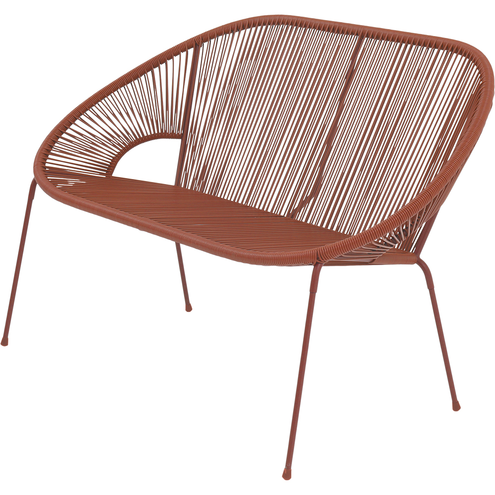 Banca gradina GOODHOME Hosti, otel, 124.5 x 71 x 81 cm, 2 locuri, portocaliu
