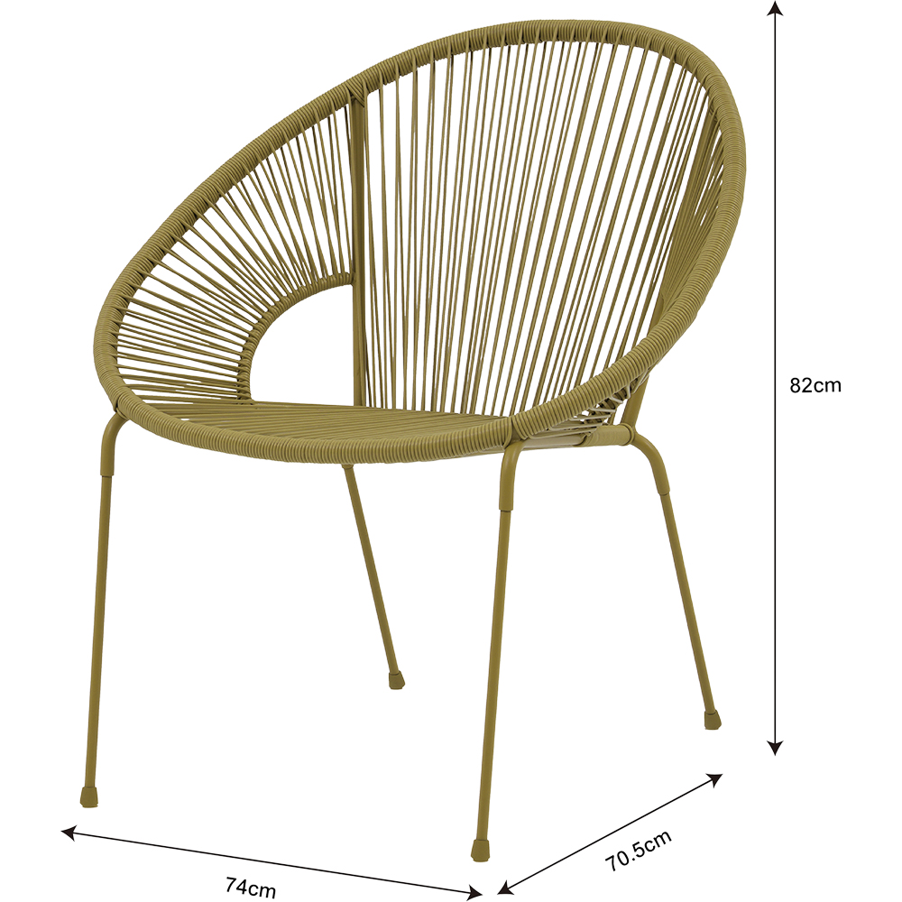 Scaun terasa GOODHOME Hosti, otel, 70.5 x 70 x 82 cm, verde