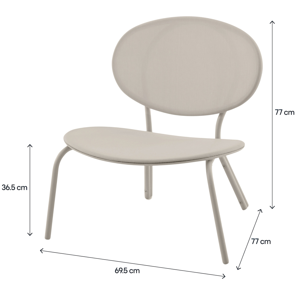 Scaun terasa Matola, otel, 69.5 x 77 x 77 cm, argintiu