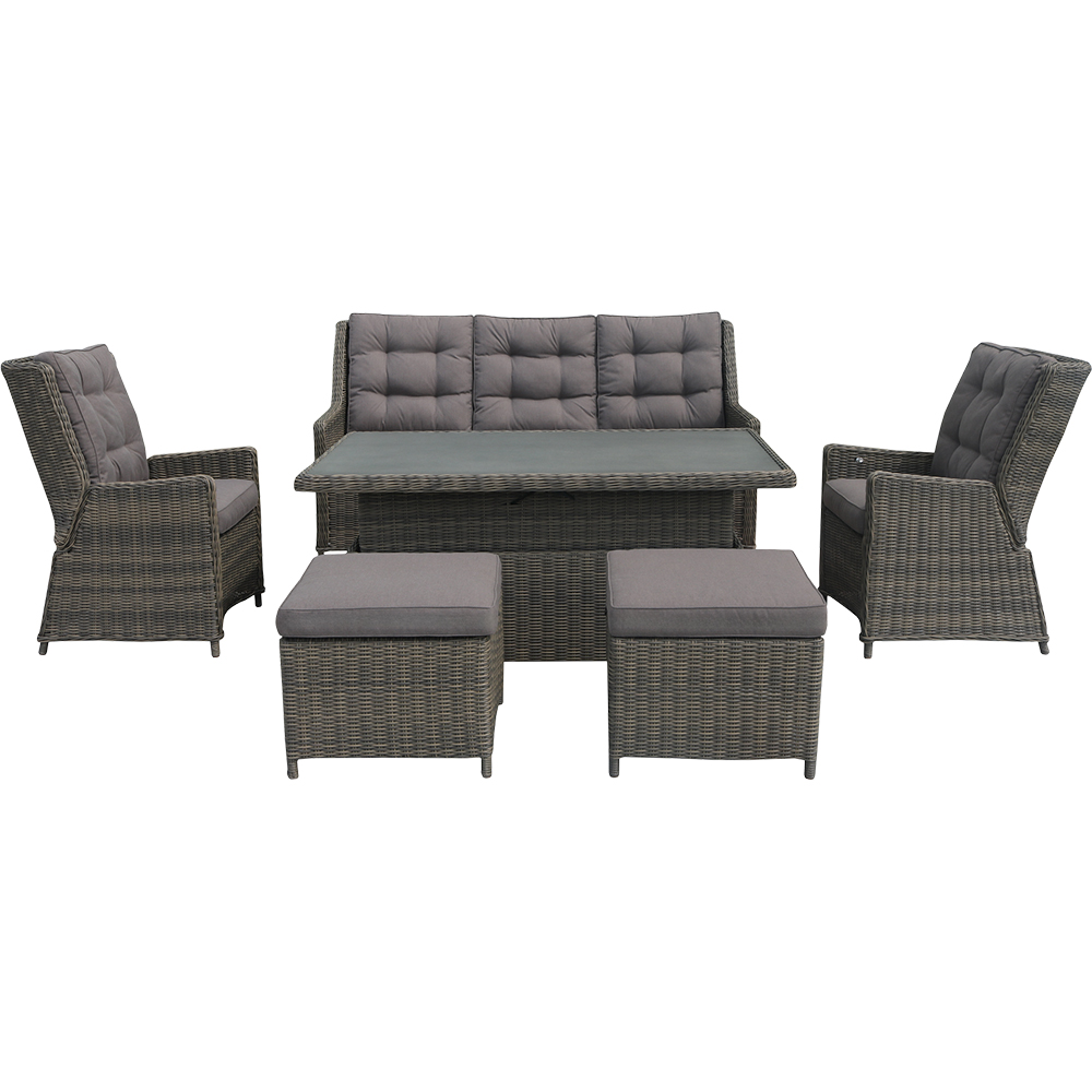 Set mobilier gradina GOODHOME Emali, 7 piese, gri